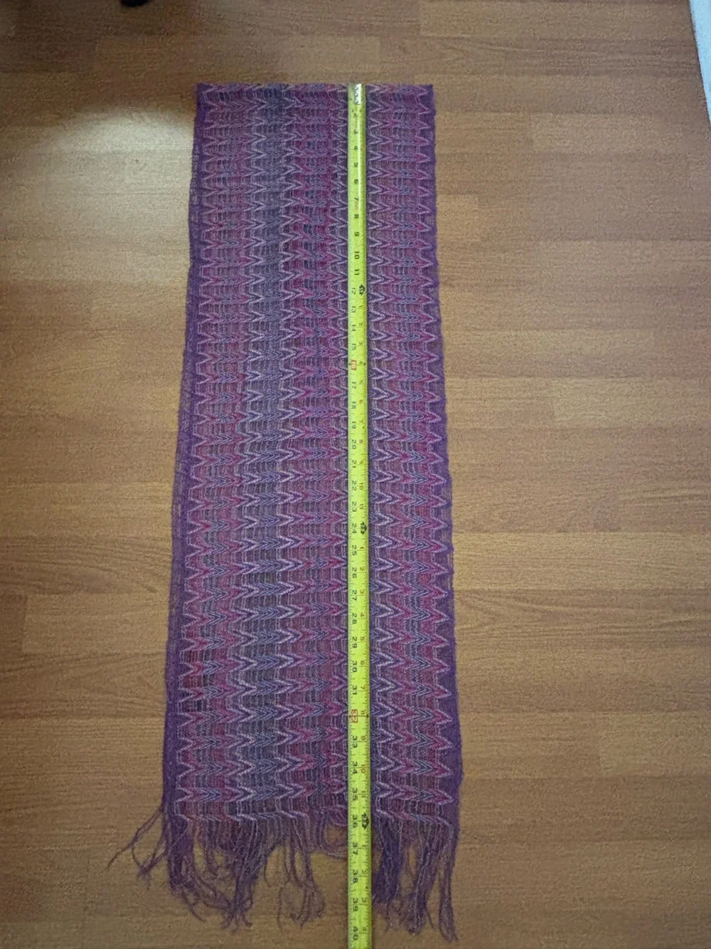 Missoni 100% Vicose Scarf - Purple & Pink with Fringe